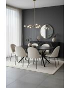 Sit - Lot de 2 chaises Taylor housse beige, pieds noirs - 49,5x47,5x84cm