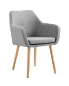 Fever - Fauteuil tissu structurel gris clair - 62x60x84 cm