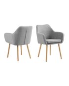 Fever - Fauteuil tissu structurel gris clair - 62x60x84 cm
