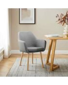 Fever - Fauteuil tissu structurel gris clair - 62x60x84 cm