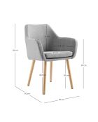 Fever - Fauteuil tissu structurel gris clair - 62x60x84 cm