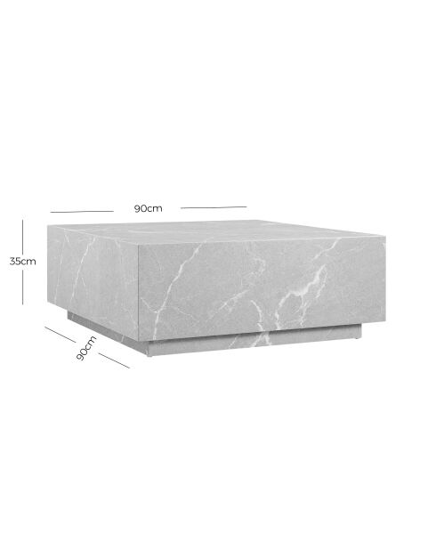 Fever - Mesita gris - 90x90x35 cm