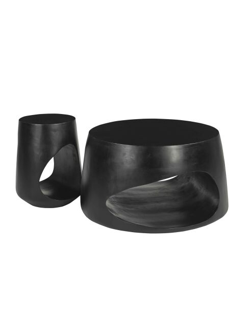 Sit - Black Smooth zwarte salontafel - 75x75x38cm