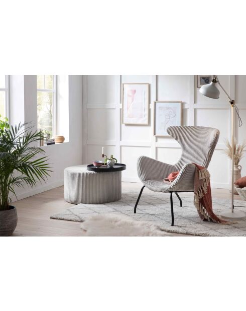 Fever - Mesita gris/negra - D.70 cm