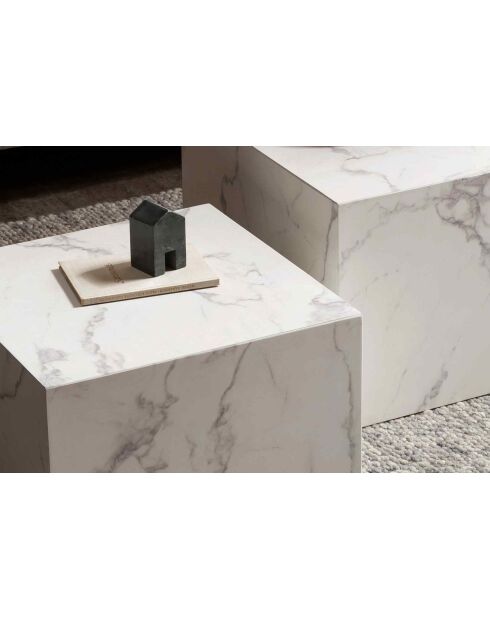 Fever - Set de 2 mesas de café blancas