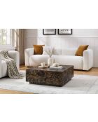 Fever - Tavolino da caffè marrone - 90x90x35 cm