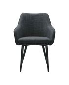 Fever - Silla de comedor de tela estructurada antracita - 61x60x85 cm