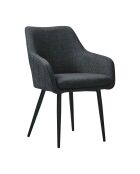 Fever - Silla de comedor de tela estructurada antracita - 61x60x85 cm