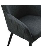 Fever - Silla de comedor de tela estructurada antracita - 61x60x85 cm