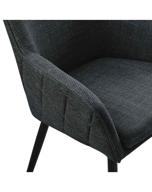 Fever - Chaise de salle à manger tissu structuré anthracite - 61x60x85 cm