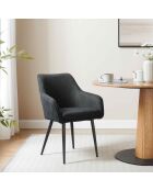 Fever - Silla de comedor de tela estructurada antracita - 61x60x85 cm