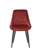 Sit - Lot de 2 chaises couverture rouge, pattes noires - 48x57x84cm
