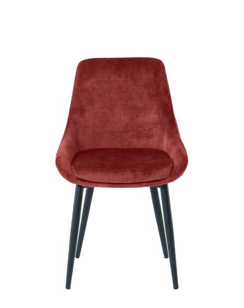 Sit - Lot de 2 chaises couverture rouge, pattes noires - 48x57x84cm
