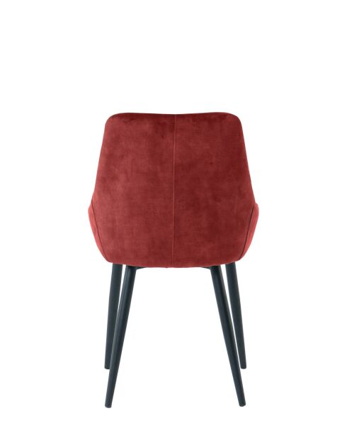 Sit - Lot de 2 chaises couverture rouge, pattes noires - 48x57x84cm