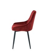 Sit - Lot de 2 chaises couverture rouge, pattes noires - 48x57x84cm