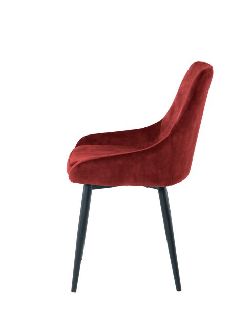 Sit - Lot de 2 chaises couverture rouge, pattes noires - 48x57x84cm