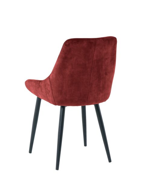 Sit - Lot de 2 chaises couverture rouge, pattes noires - 48x57x84cm