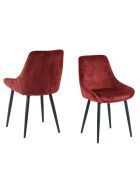 Sit - Lot de 2 chaises couverture rouge, pattes noires - 48x57x84cm