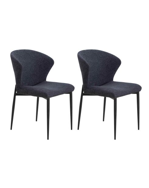 Fever - Lot de 2 chaises de salle à manger anthracite - 47x58x82 cm
