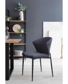 Fever - Lot de 2 chaises de salle à manger anthracite - 47x58x82 cm