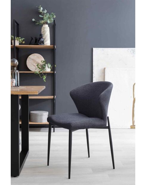 Fever - Lot de 2 chaises de salle à manger anthracite - 47x58x82 cm