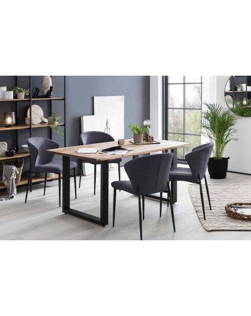 Fever - Lot de 2 chaises de salle à manger anthracite - 47x58x82 cm