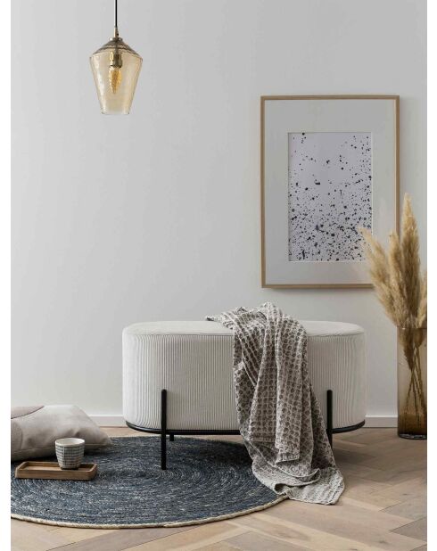 Fever - Polsterbank aus beigem Kord - 80x40x42 cm