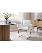 Fever - Poltrona bianca in tessuto riccio - 73,5x64,5x87 cm