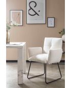 Fever - Poltrona bianca in tessuto riccio - 73,5x64,5x87 cm