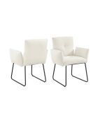 Fever - Poltrona bianca in tessuto riccio - 73,5x64,5x87 cm