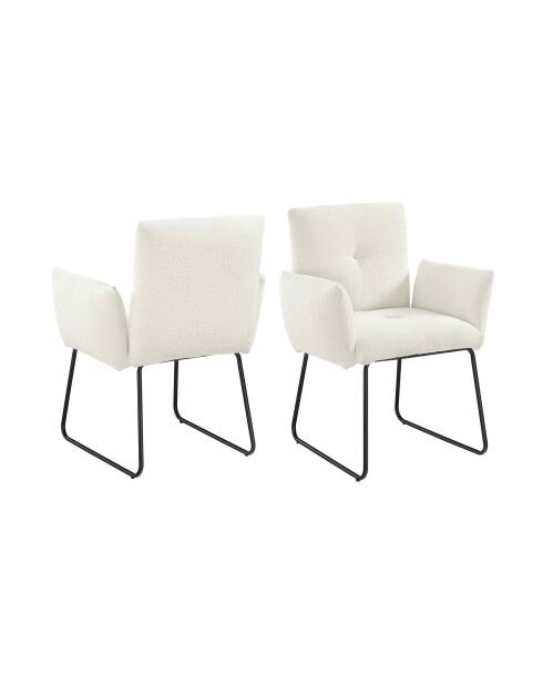 Fever - Poltrona bianca in tessuto riccio - 73,5x64,5x87 cm