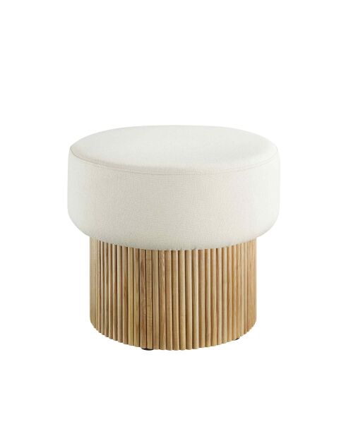 Fever - Pouf d'assise avec espace de rangement naturel/blanc - D.50 cm