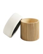 Fever - Pouf d'assise avec espace de rangement naturel/blanc - D.50 cm