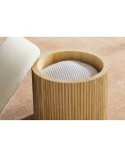 Fever - Pouf d'assise avec espace de rangement naturel/blanc - D.50 cm