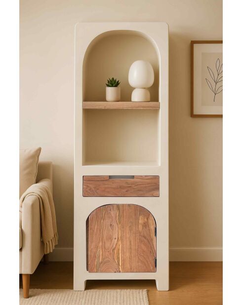 Sit - Armoire haute Holvik blanc, naturel - 50x40x175cm