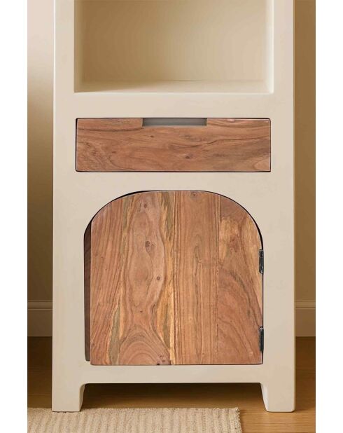 Sit - Armoire haute Holvik blanc, naturel - 50x40x175cm
