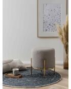 Fever - Pouf rembourré tissu bouclé taupe - D.35 cm