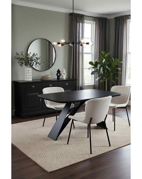 Sit - Plateau Black Smooth noir - 180x90x3cm