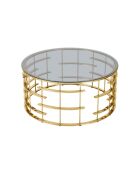 Fever - tavolino da salotto oro/grigio - D.90 cm