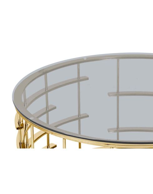 Fever - tavolino da salotto oro/grigio - D.90 cm