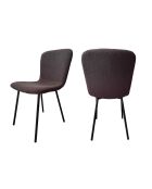 Fever - Lot de 4 chaises bouclées Optic gris foncé - 44x52x79 cm