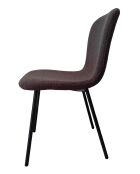 Fever - Lot de 4 chaises bouclées Optic gris foncé - 44x52x79 cm