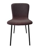 Fever - Lot de 4 chaises bouclées Optic gris foncé - 44x52x79 cm