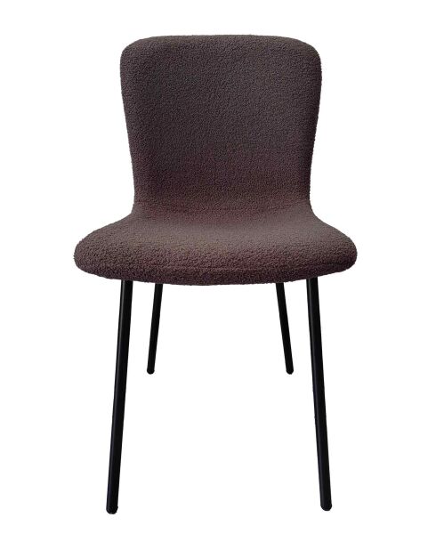 Fever - Lot de 4 chaises bouclées Optic gris foncé - 44x52x79 cm