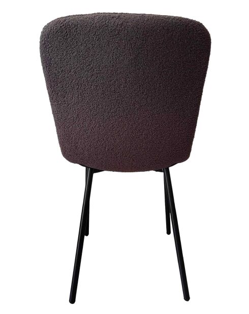 Fever - Lot de 4 chaises bouclées Optic gris foncé - 44x52x79 cm