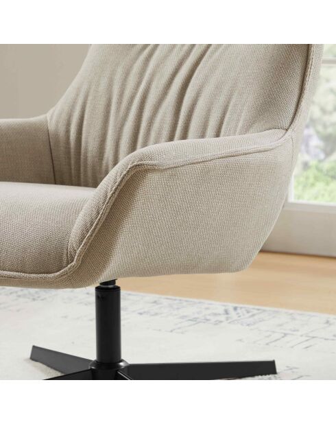 Fever - Poltrona beige in tessuto strutturale - 85x83x103 cm