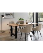 Fever - Set aus 2 beigen/schwarzen Kordsesseln - 64x59x86 cm