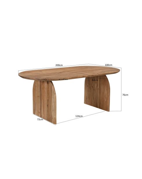 Sit - Table Wave naturel - 200x100x76cm