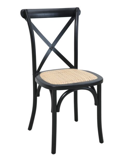 Sit - Lot de 2 chaises noires, naturelles - 48x52x89cm