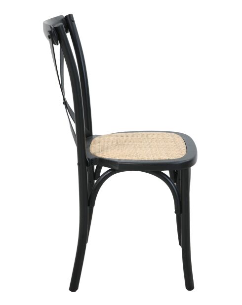 Sit - Lot de 2 chaises noires, naturelles - 48x52x89cm